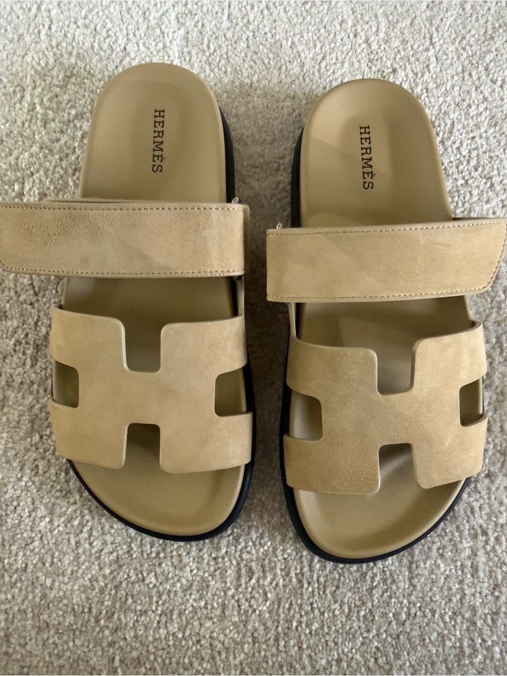 Hermès Black Rubber Tread Sole Sandal